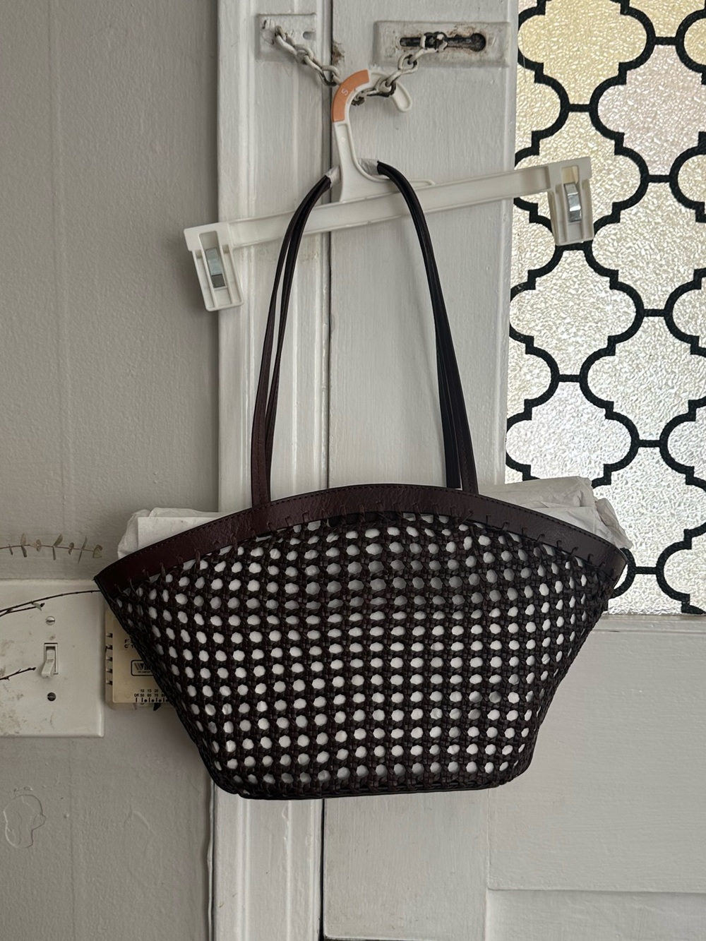 Madewell Caning Tote Cherry Wood Brown - Picture 4 of 5